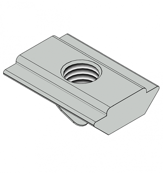 Slot nut with spring plate, M6 and M8 SSPN