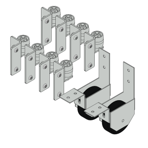 Roller set for floor sliding gate