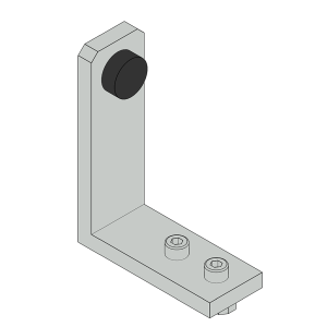 Stop for floor sliding gate, include rubber buffer