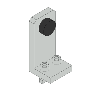 Stop for floor sliding gate, Include rubber buffer gate open