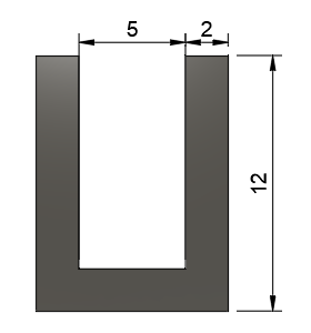 U-profil gummi, 5mm